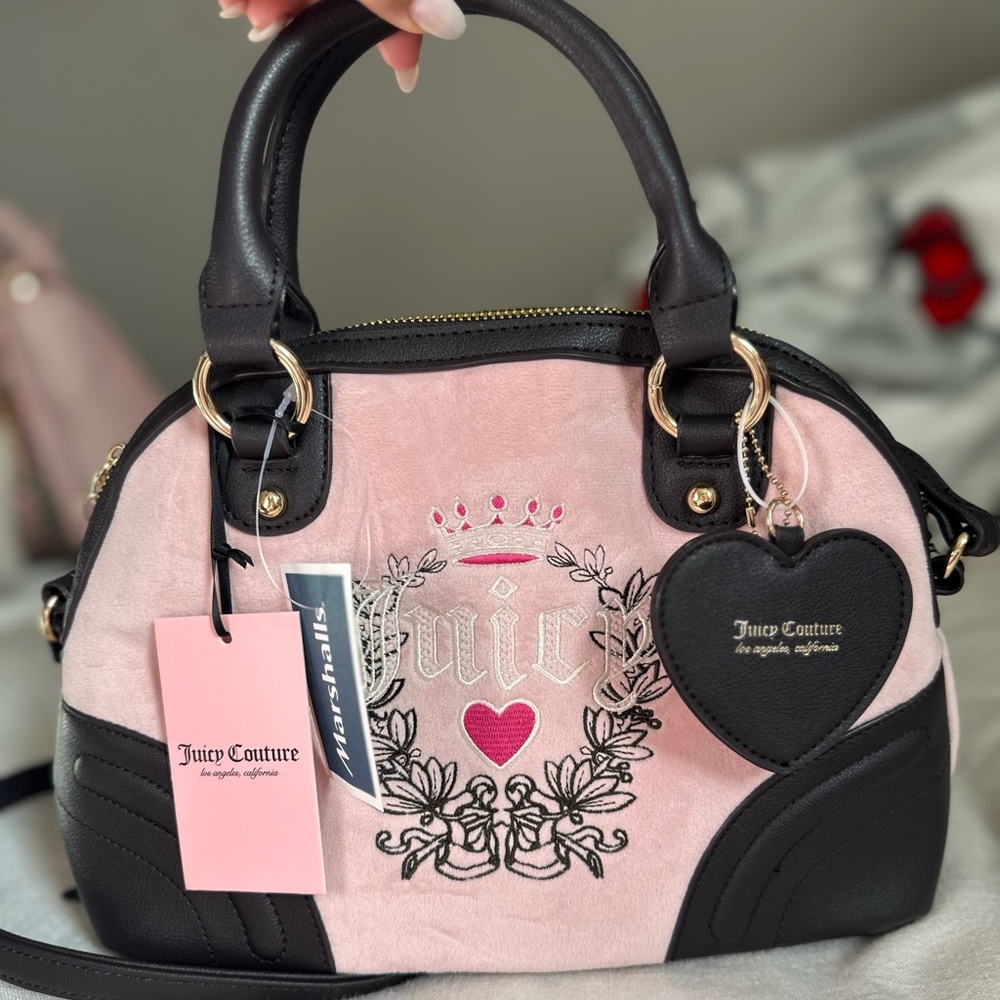 BNWT Juicy Couture Heritage Bowler Bag Pink Diamond